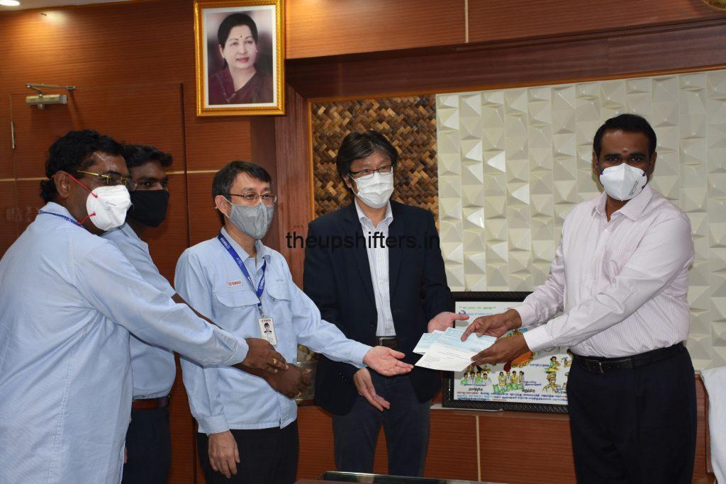 Yamaha supports Tamilnadu government in its fight against COVID19 4 Yamaha Cheque Donation to CM Funds 2nd June 2020 scaled